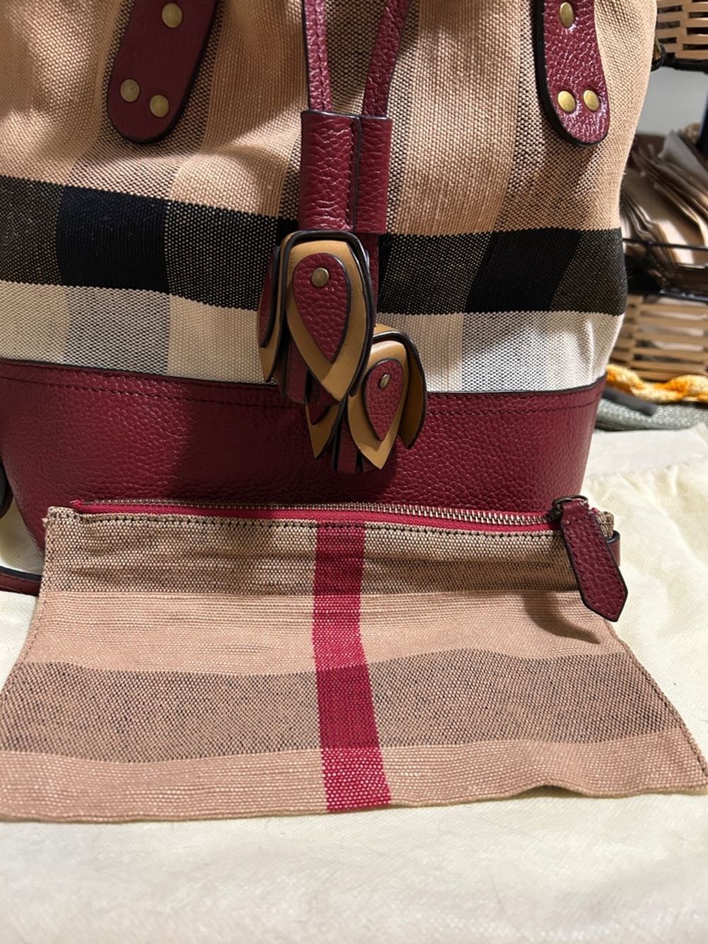 BURBERRY Drawstring Bucket Bag - Picture 9 of 11